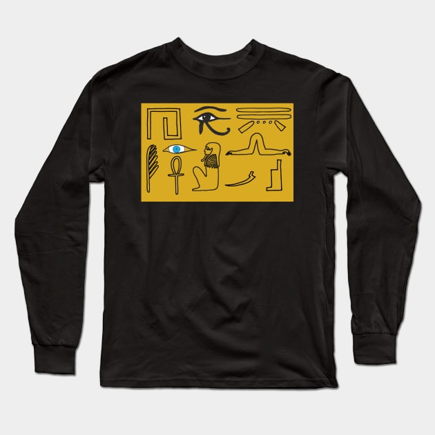 Egyptian Hieroglyphics Long Sleeve T-Shirt by troman479